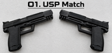Dstar Arms - 01. H&K USP Match 1/12th Scale Pistols